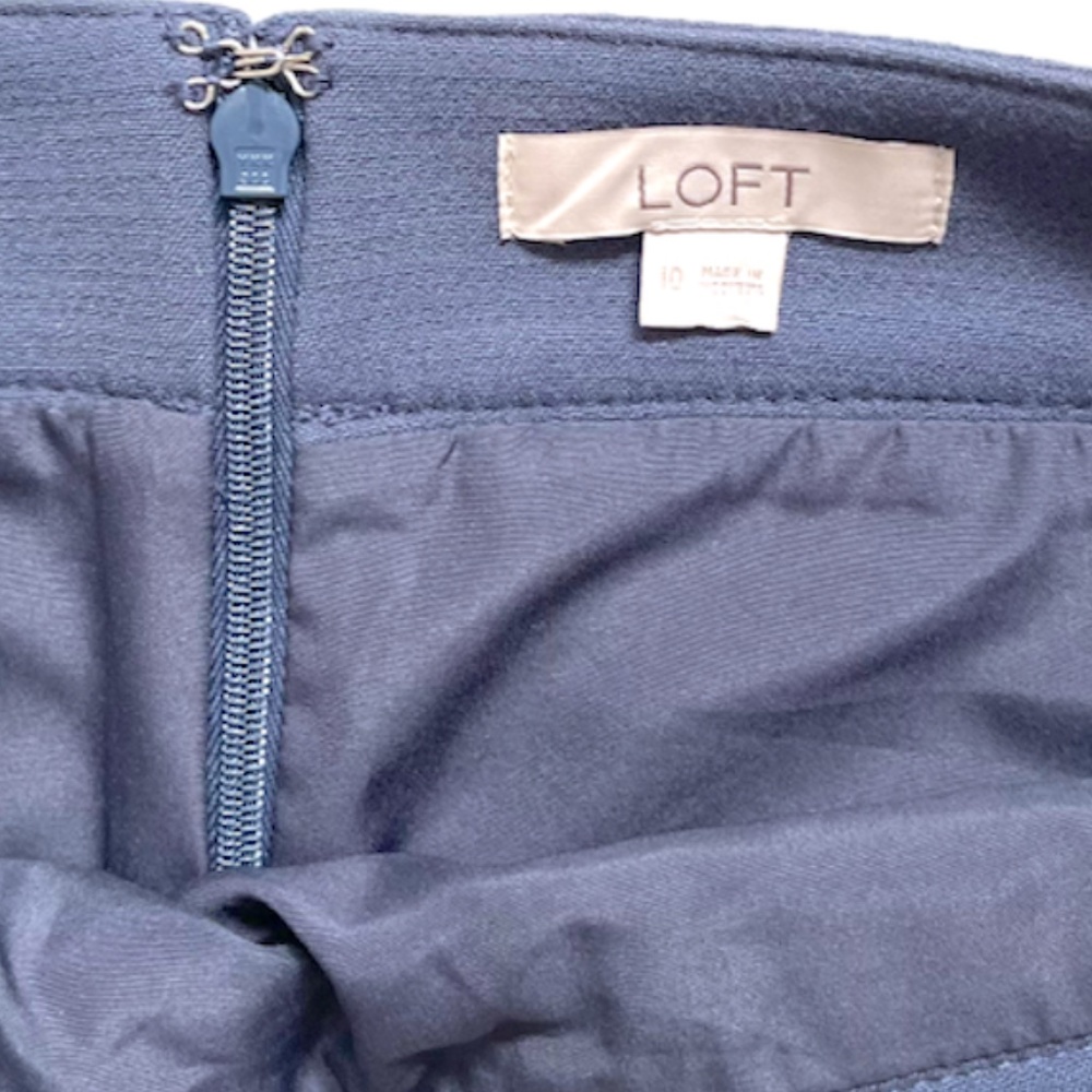 Ann Taylor LOFT SZ 10 Blue Skirt Gold Pocket - Picture 4 of 7